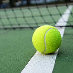 Tennis ball on court